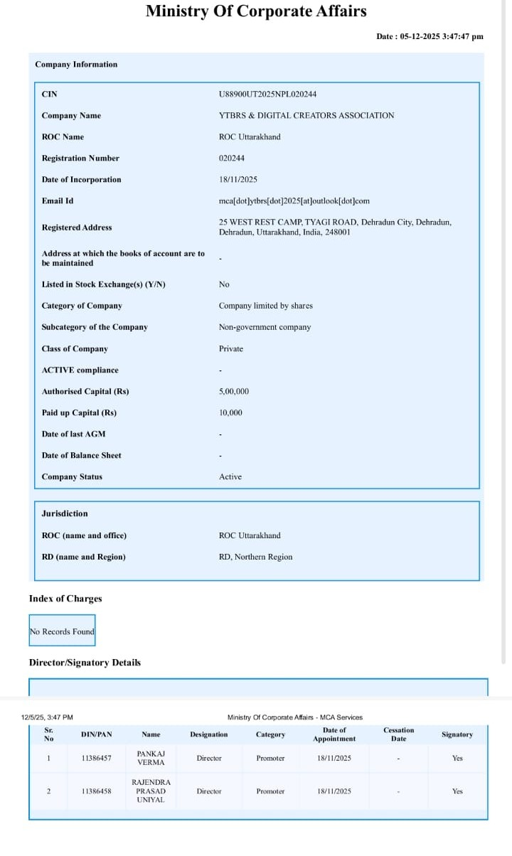 Ministry of Corporate Affairs